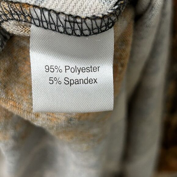 Lbisse Dress Women's 1X Orange Black Tan Knee Length Shift 3/4 Sleeve Abstract - Picture 9 of 11